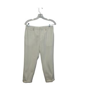 Atsuro Tayama Textured Cropped Tailored Pants Size 4 Cream Minimalist  Luxury